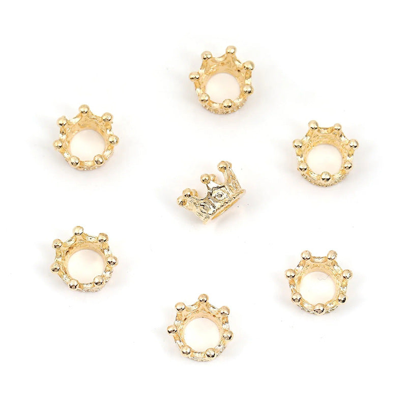 Wholesale 100PCS/Pack bear three-dimensional small crown beaded diy alloy accessories mobile phone chain key chain accessories